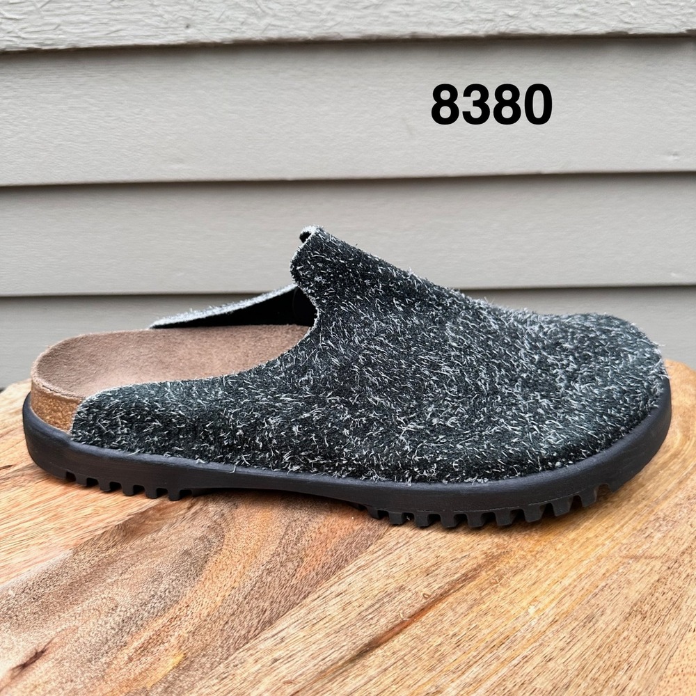 Betula by Birkenstock Hettie Shaggy Wool Clogs Charcoal Grey Mens 11 EU 44